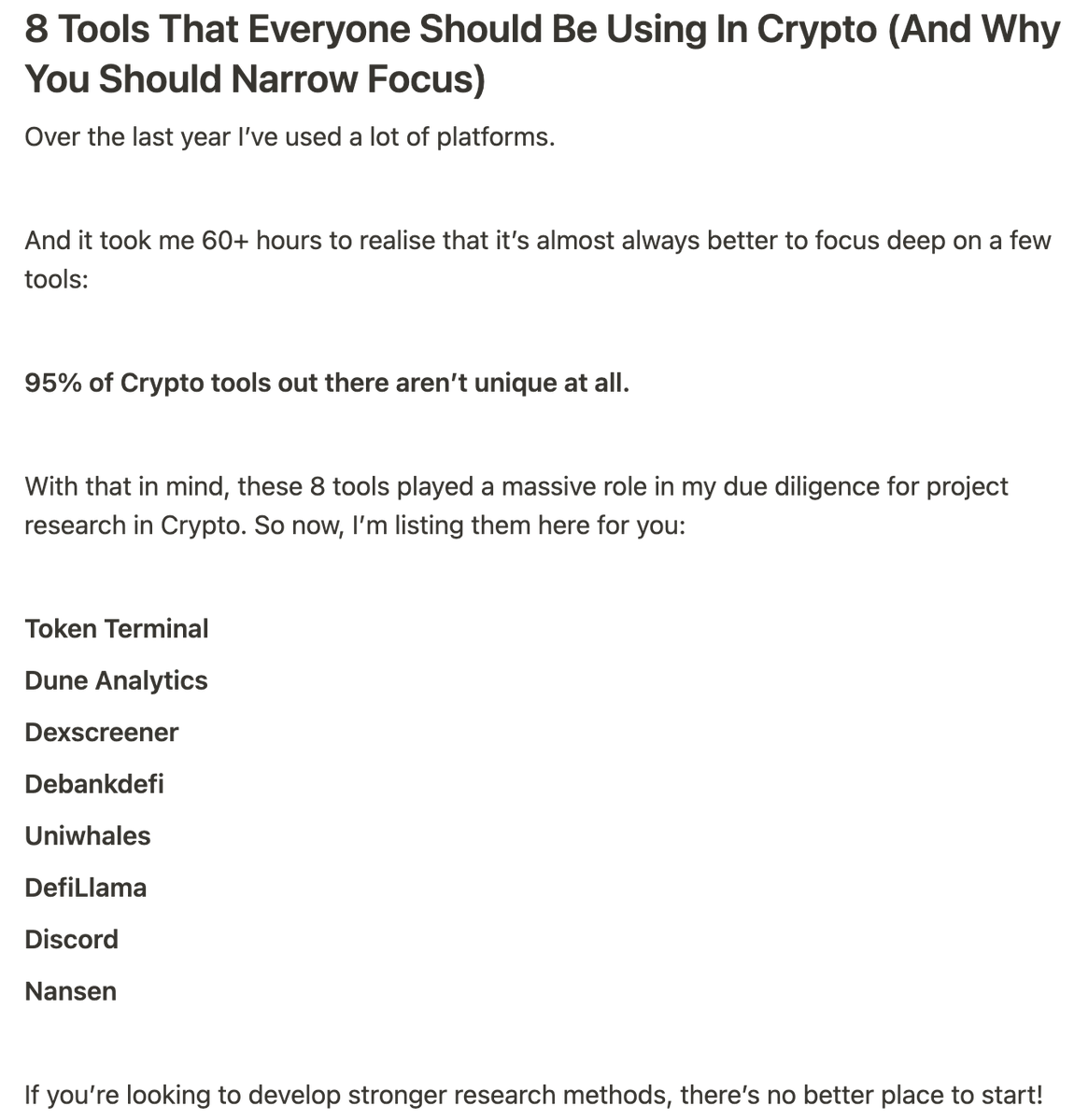 sabocrypto's tweet photo. 8 Tools That Everyone Should Be Using In Crypto (And Why You Should Narrow Focus): https://t.co/I0XgZAcfon