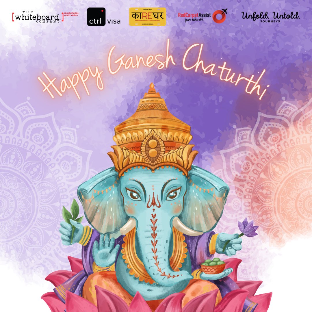 thewhiteboardco's tweet photo. Wishing a beautiful, colourful and cheerful Ganesh Chaturthi to everyone. May this festive occasion bring along many more smiles and many more celebrations for you #ganeshchaturthi https://t.co/jakBgbxUWQ