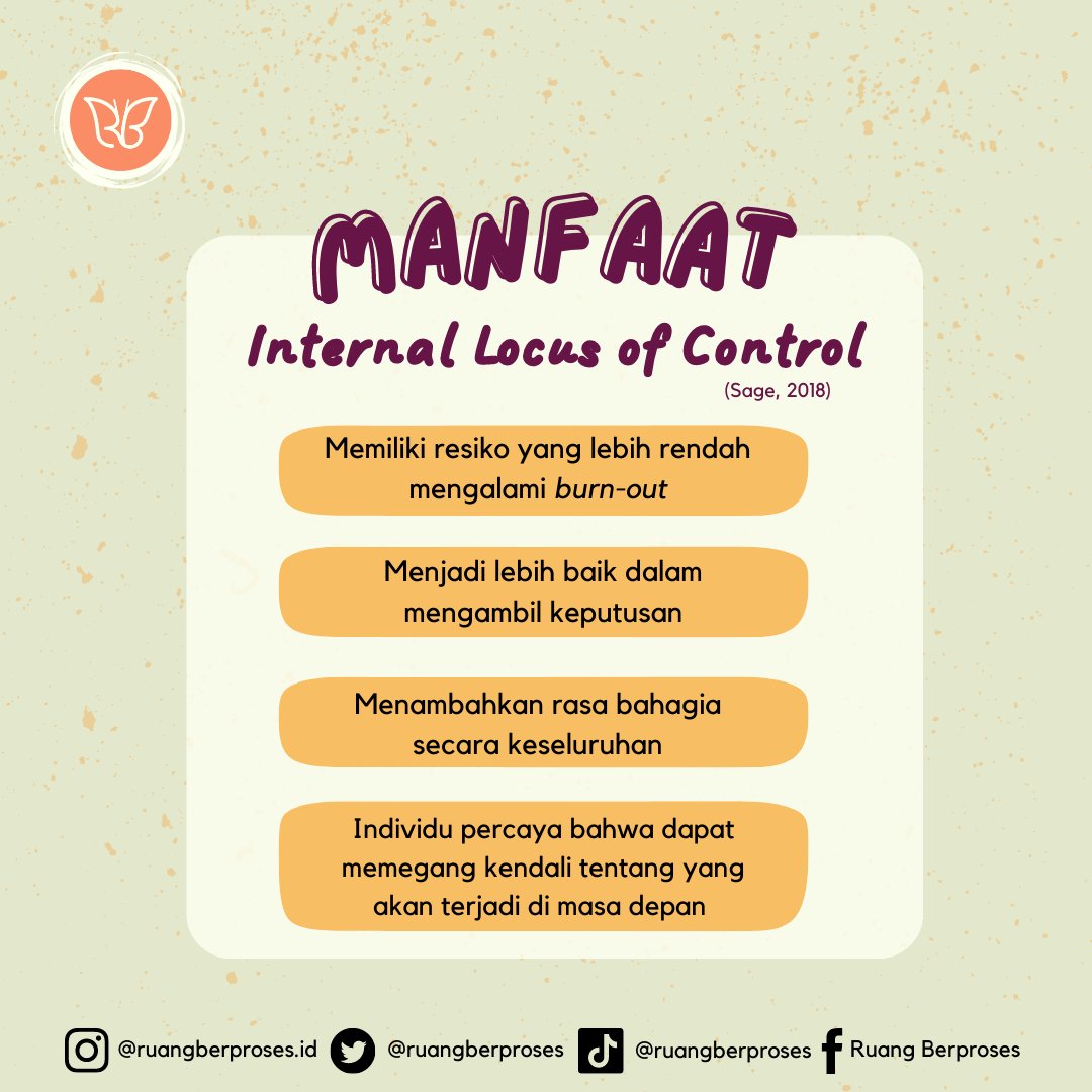 ruangberproses's tweet photo. #mentalhealth #mentalhealthawareness #kesehatanmental #mentalhealthindonesia #psikologi #psikologiindonesia #goal #success #locusofcontrol #internallocusofcontrol https://t.co/i5vq2hkGqG