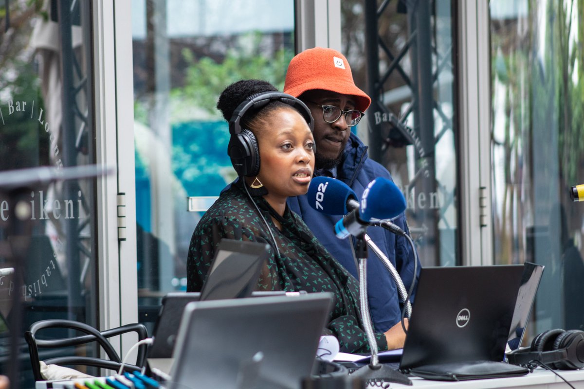 JoyOfJazz's tweet photo. LIVE and unplugged right now  @talkradio702  Relebogile Mabotja (@relebogile)  broadcasting live at the JOY OF Jazz LAUNCH!!!!

#joyofjazz2022
#joyofjazz
#TladiMusicman
 #Jazz
 #Music
#sandton
#launchday
#eDikeni https://t.co/hKaq9ppUF1