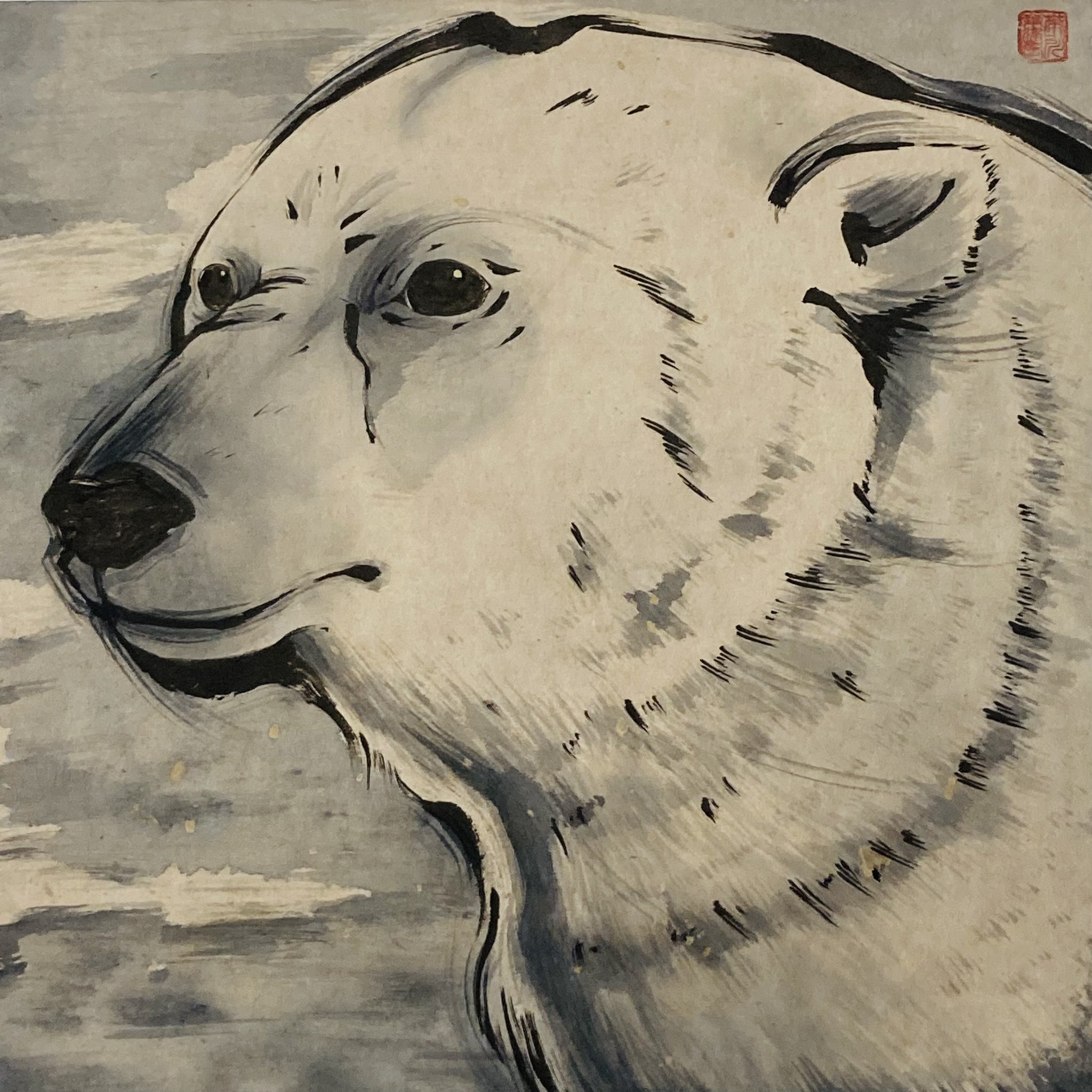 絵画。原画【ワイン好きの熊】 絵画 ｢クマのリーディングタイム｣ 18×13cm Yumi Kohnoura 神之浦