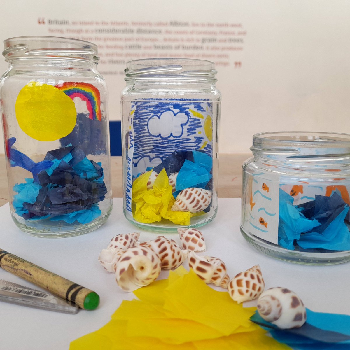 JarrowHall's tweet photo. Our Susan from the Education team is in today and Thursday and she has everything you need to make a little seascape as a craft activity. All included with entry! Pay once for 2022. Aren't they canny? #KidsInMuseums #SouthTyneside #Jarrow #JarrowHall #KidsCrafts #SchoolHolidays https://t.co/Y9n4sU7sPm