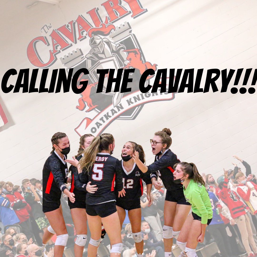 TheCavalryLR's tweet photo. 🏐 Le Roy vs. Hornell
📍 Le Roy Jr./Sr. HS Gym
🗓 Thursday, 9/1
⏰ 6:15 PM
⚫️⚫️⚫️BLACKOUT⚫️⚫️⚫️
#DefendTheCastle https://t.co/E7SB70a5oO