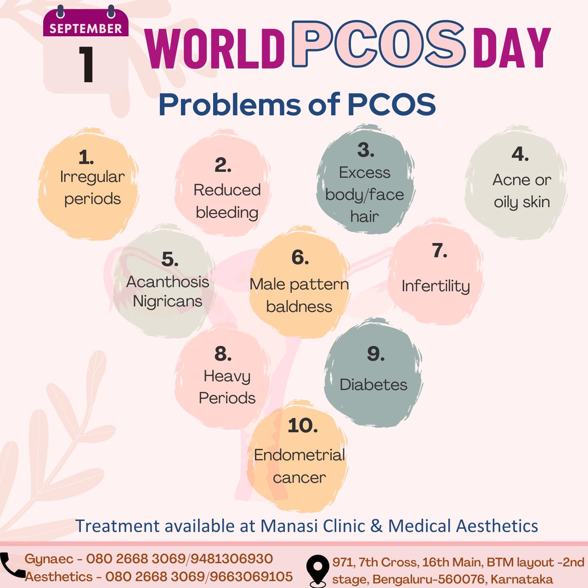 ManasiClinic's tweet photo. World PCOS Day...

PCOS can cause missed or irregular menstrual periods, excess hair growth, acne, infertility, and weight gain.

#PCOS #PCOSAwarenessMonth #PCOScommunity
#WorldPCOSDay #DrSumanSingh #BTMbanglore #banglore https://t.co/Yghmz1Siqr