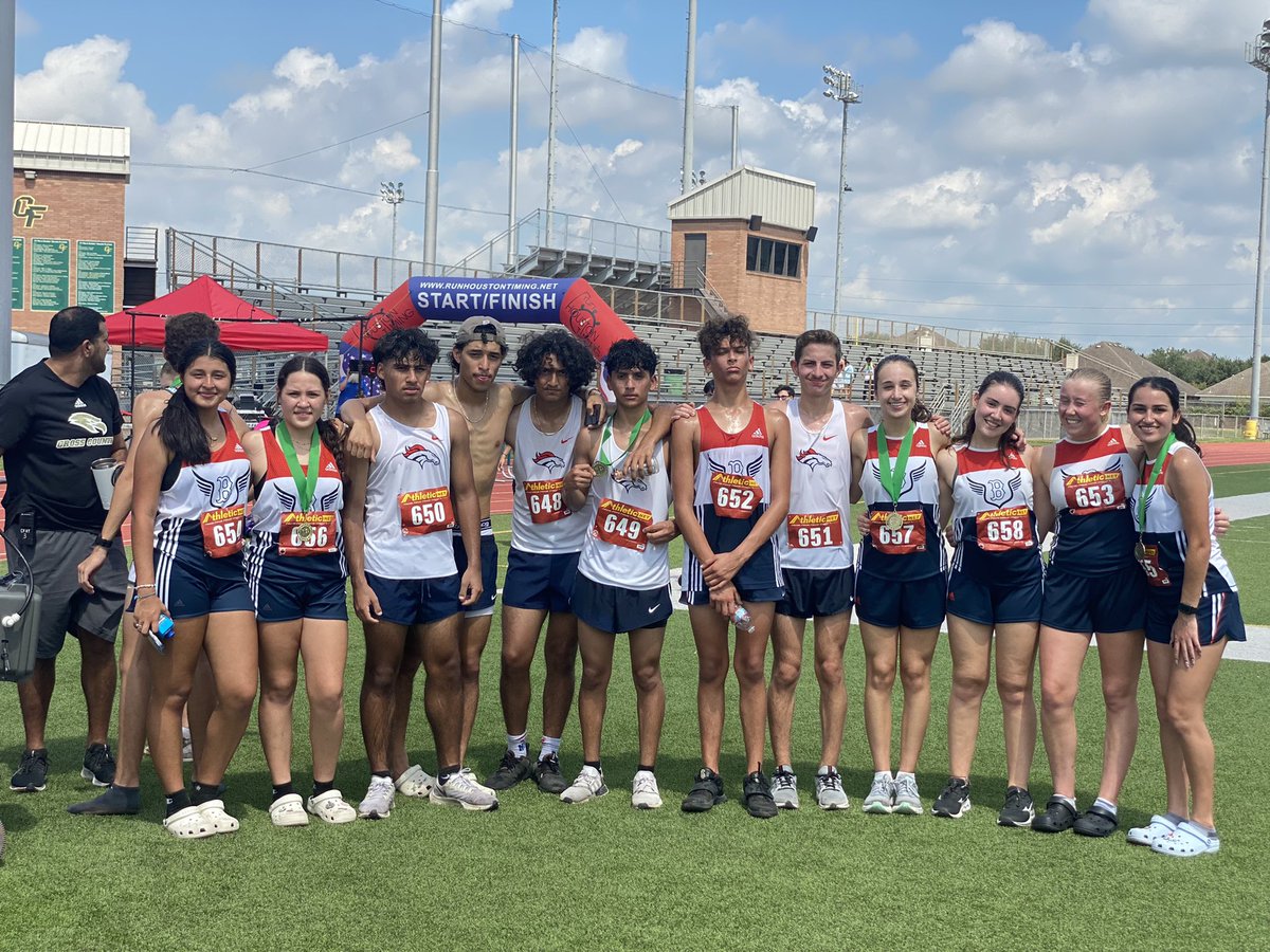 Big Congrats to Elise Rogers, Ariana Infante, Litzy Navarro and Ricardo Garcia for placing in the top 10 at the Cy Falls Meet. Everyone competed well. Great job team!!! <a href="/Bush_Athletics/">Bush High School Athletics</a> <a href="/BHS_Broncos/">George Bush High School</a> <a href="/FBISDAthletics/">Fort Bend ISD Athletics</a>