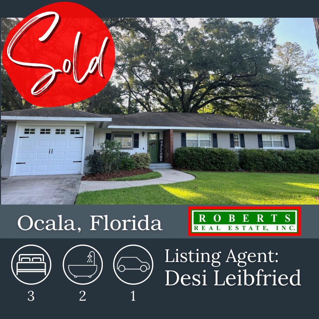 RobertsOcala's tweet photo. Agents at Roberts Real Estate, Inc. are on a roll! Each of these properties were under contract and sold within TWO months of being actively listed. Congratulations to agents Mary Beth Elliott &amp; Desi Leibfried.

https://t.co/PuNdAHzHX1

#robertsrealestate #realestate #home https://t.co/1Q7duxsC6n