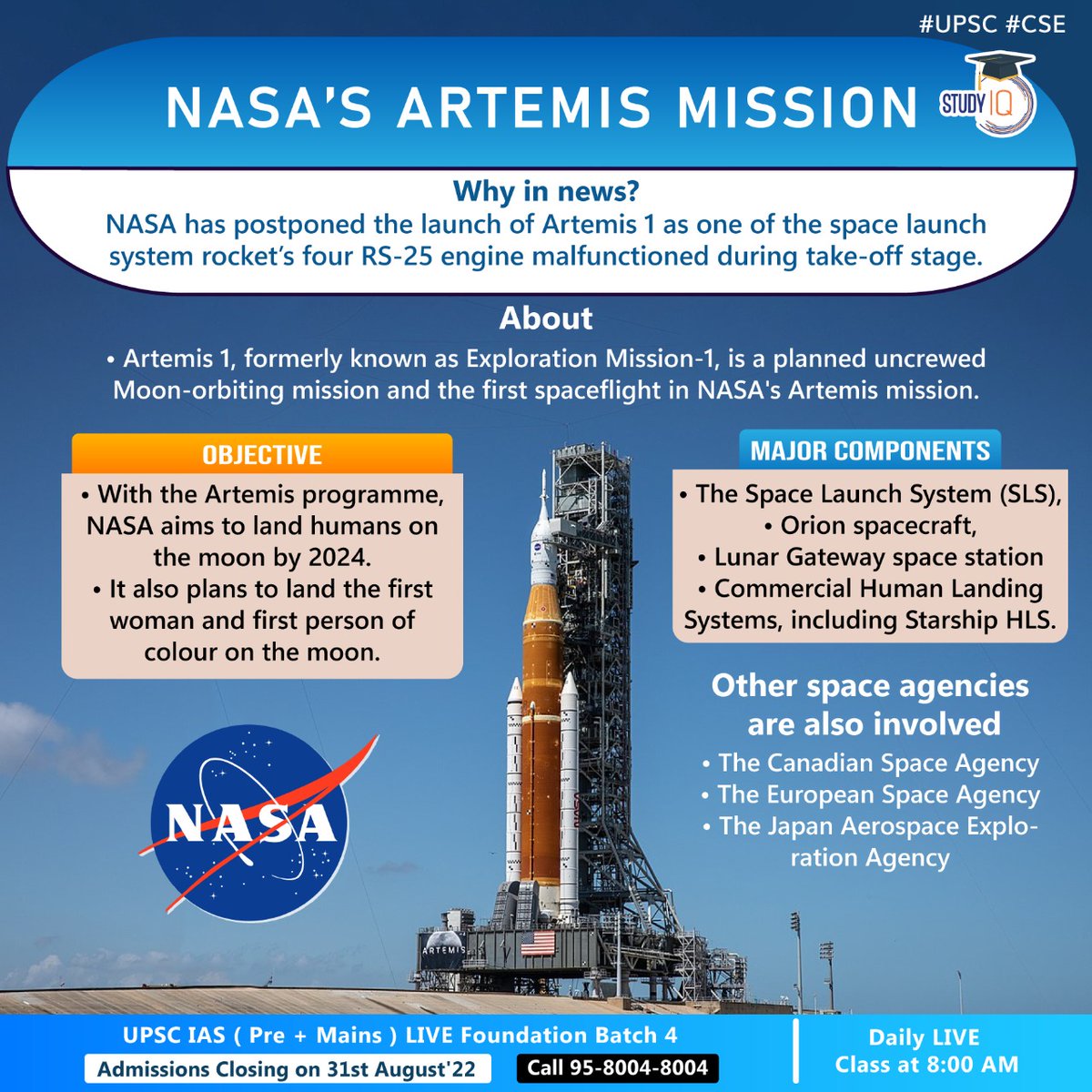 upsciq's tweet photo. #Nasa's #Artemis Mission
#nasaartemis #mission #whyinnews #artemisprogramme #nasaaims #nasalaunchsystem #rokets #rs25engine #offstage #nasaartemismission #humans #firstwoman #firstperson #moon #lunargatway #spacestation #sls #spacelaunchsystem #hls #humanlandingsystems https://t.co/OZP0prxEn2