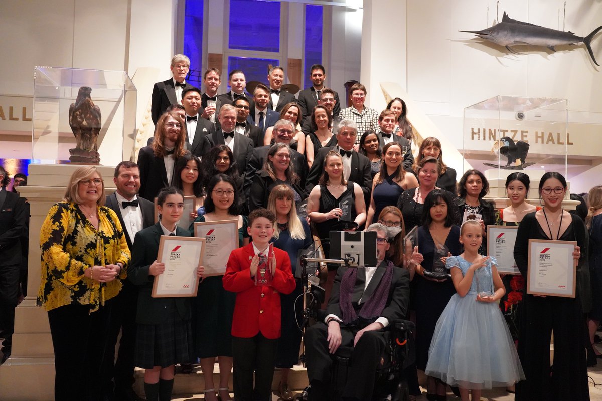 Congratulations to the 2022 Australian Museum Eureka Prize winners! 👏👏👏 Their achievements demonstrate that we have the resources and ideas to tackle some of today's major global challenges. View the full list: australian.museum/get-involved/e… #EurekaPrizes