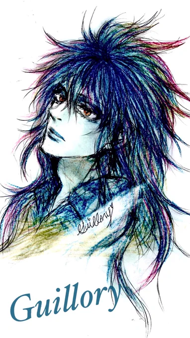 色鉛筆でガリガリ描いたイデア君全然似てない 