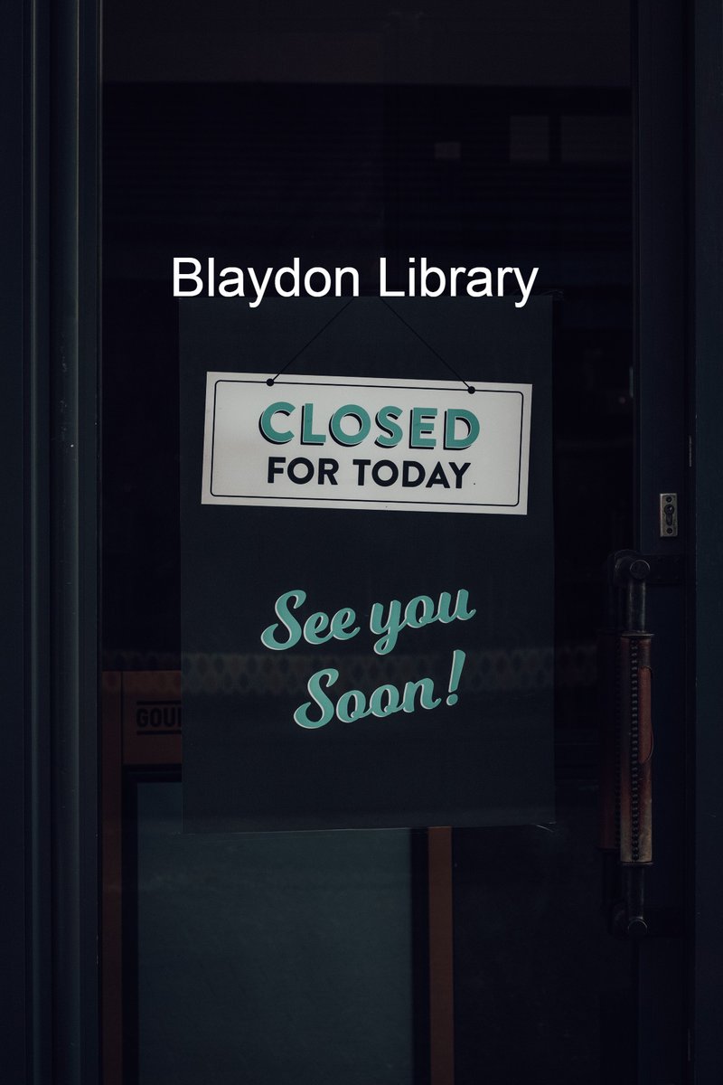 gateslibraries's tweet image. #BlaydonLibrary will be closed for the rest of today due to unforeseen circumstances. We&apos;re very sorry for the inconvenience - please ring Gateshead Library on 0191 4338410 for renewals or queries.