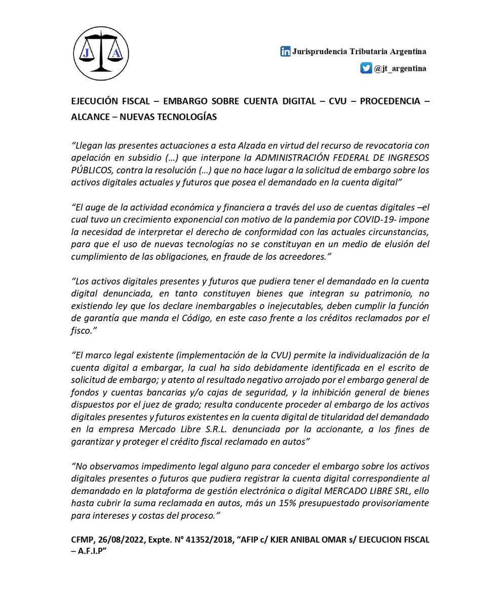 La CFMP ordenó el embargo de fondos sobre activos digitales que pudiera tener el demandado en la cuenta digital, en tanto constituyen bienes que integran su patrimonio, deben cumplir la función de garantía que manda el Código, frente a los créditos reclamados por el fisco