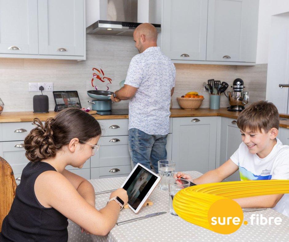 SureGuernsey's tweet photo. Our Ultrafast Fibre broadband means you can stream, game and download movies all at the same time. No compromises. No arguments. Check your postcode to see if you can switch for FREE. https://t.co/xCejaaUVRw #SwitchToFibre https://t.co/EKCFhugtzl