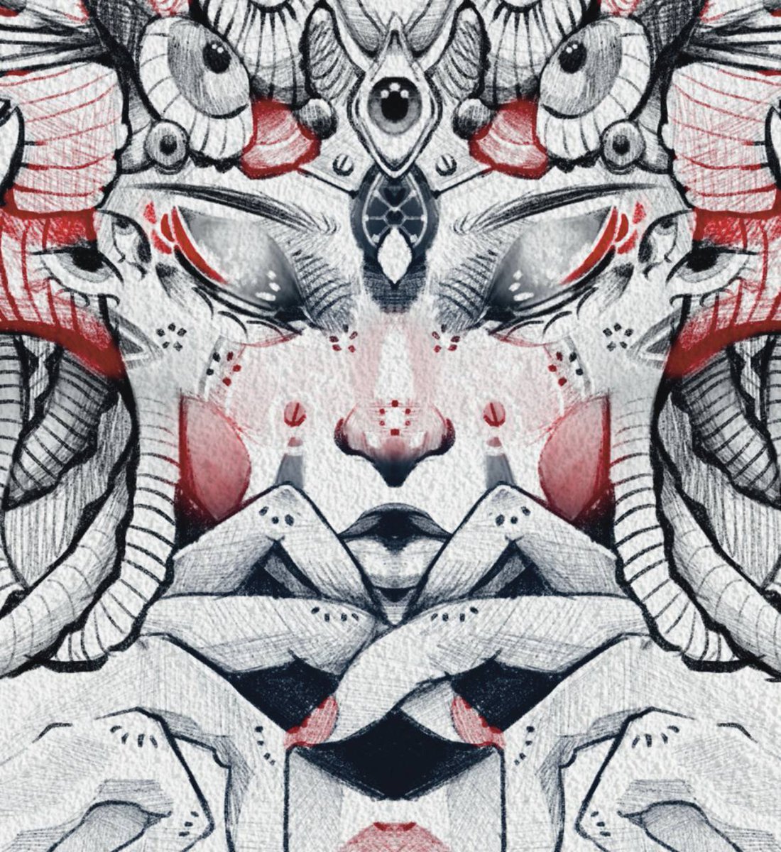 tororo_aoi27's tweet photo. Giger tubes, horns and horns and horns, also eyes and more eyes: Beginning to realise it’s not the best idea to describe my pieces using their physical attributes.
#giger #surrealism #psychopop #illustration #drawing #sketch #ipadpro #symmetry https://t.co/W9KjBRCZFL