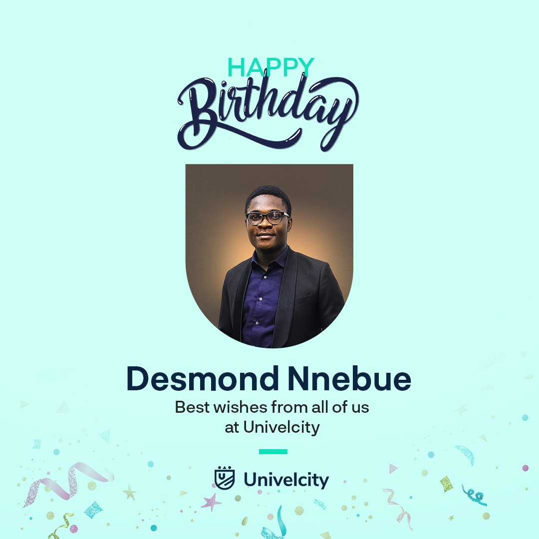 univelcity's tweet photo. Wishing you a happy birthday @sirdesmond09. Thank you for the incredible things you do. Our developer who write codes that run.
We are proud of you. Do more, be more and keep your light shinning. 🎉🙌🥳🎂
#birthday #developer #backendengineers #coding https://t.co/1htMJpKHfs