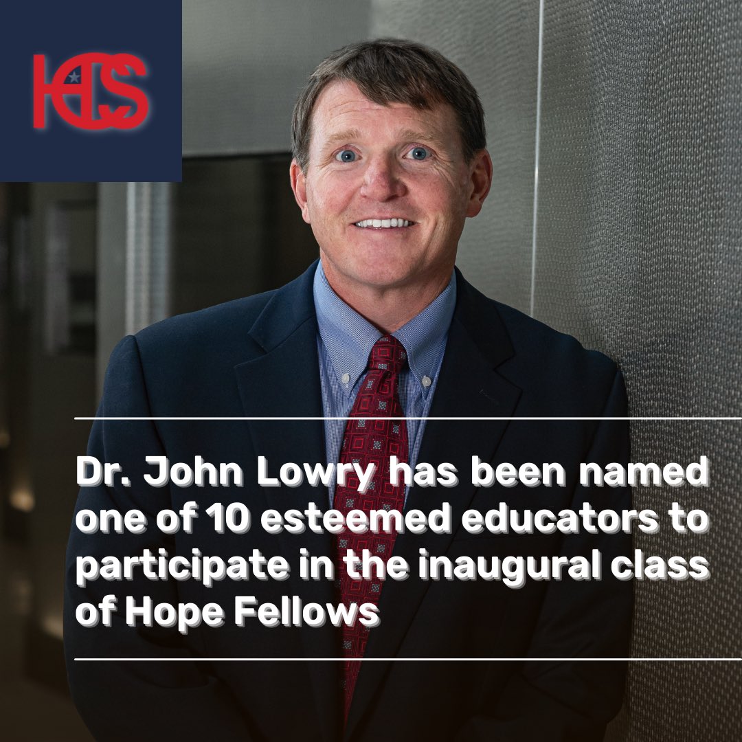 HomewoodSchools's tweet photo. Dr. John Lowry, HCS Director of Academic Programs &amp; Services, has been named 1 of 10 esteemed educators to join the inaugural class of Hope Fellows - a program that brings together school leaders that are passionate about character development to advocate, lead, &amp; inspire others. https://t.co/CSNRWfCxqW