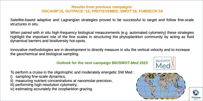 SWOT_AdAC's tweet photo. #VirtualPosterSession #FilaChange
Numerical simulations and satellite observations highlight the role of finescales on structuring phytoplankton communitys. Physical and biological in situ measurements are necessary, although challenging due to the high spatio-temporal frequency https://t.co/ccNbV5sCWD