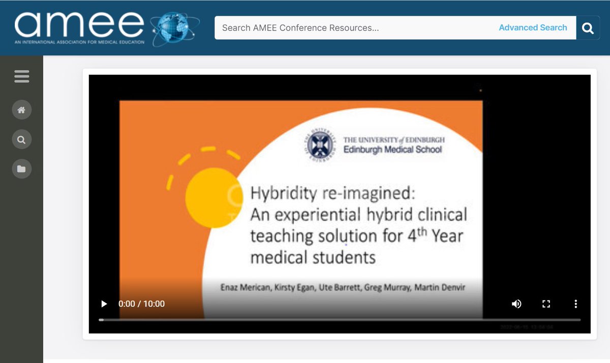 utebarrett's tweet photo. Our video is available in ‘Short Comms OnDemand’ in the #AMEE22 Conf Resource. Thanks to @MicrosoftEDU for making truly hybrid sessions possible via Teams for our UG students @EdinUniMedicine! Huge thank you to all, esp our student &amp; patient! @MartinDenvir, @enazfmrcn #MIEExpert https://t.co/OFJ8J14K5T
