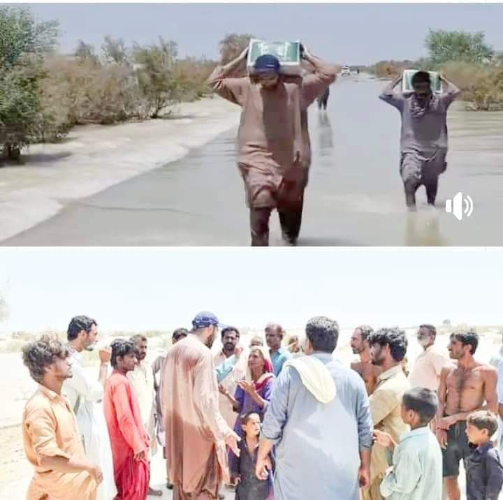 saramagsi's tweet photo. Mohammad Jaffar Magsi carrying relief supplies &amp; distributing them. 

Together we can &amp; we will over come these crisis. 

#JhalMagsi
#balochistanfloods 
#Pakistanfloods https://t.co/LMjcuZ1mxU