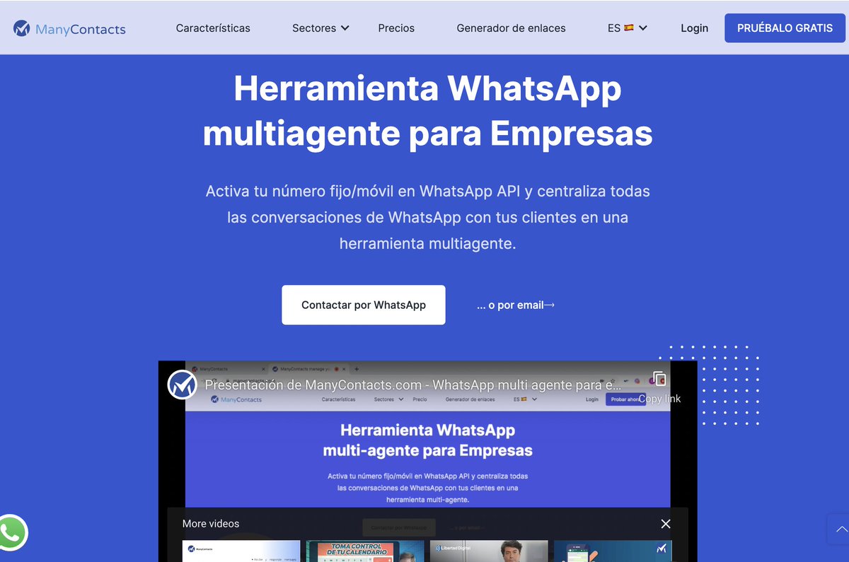 manycontacts's tweet photo. @jemonleon Hola Jesus, somos https://t.co/oU5wXp7e96 , una herramienta WhatsApp multi-agente para empresas. Estamos en Madrid. Tenemos decenas de clientes empresas que usan Whatsapp para venta y post-venta. Los principales sectores son: Concesionarios, Agencias Digitales, Multiservicios,... https://t.co/0SCETqYStA
