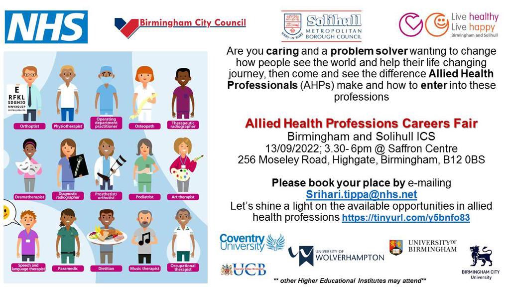 Olivia Suzanne (@oliviasuzanne21) on Twitter photo Who wants to come and learn about Allied Healthcare Professionals?! Come to our Birmingham Careers Fair! And see what opportunities there are!#BrumAHPsDeliver
<a href="/SCoRMembers/">SCoR Members</a>
<a href="/UHBImaging/">UHB Imaging</a>
<a href="/MyBCU/">Birmingham City University</a>
<a href="/covcampus/">Coventry University</a> Who wants to come and learn about Allied Healthcare Professionals?! Come to our Birmingham Careers Fair! And see what opportunities there are!#BrumAHPsDeliver
<a href="/SCoRMembers/">SCoR Members</a>
<a href="/UHBImaging/">UHB Imaging</a>
<a href="/MyBCU/">Birmingham City University</a>
<a href="/covcampus/">Coventry University</a>