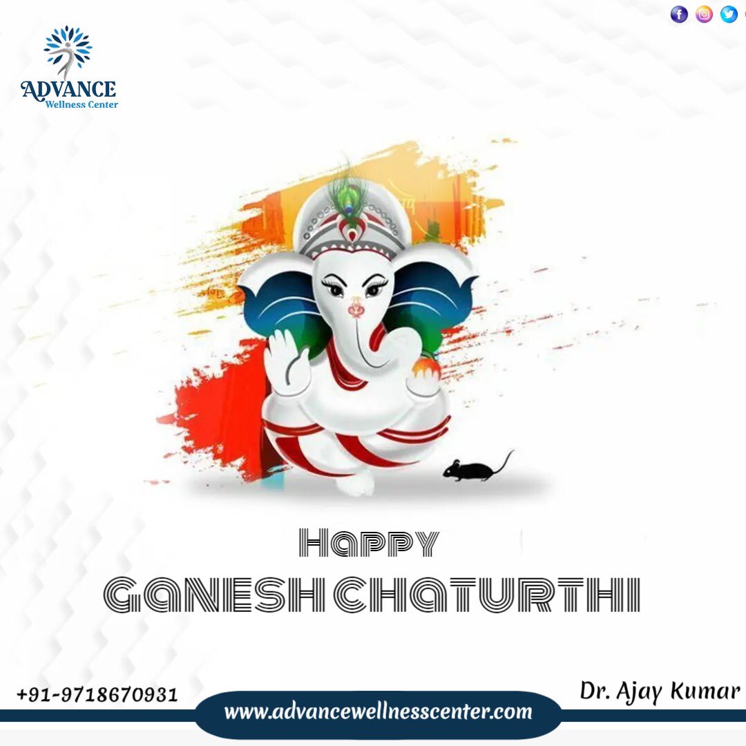 Advancewellnes7's tweet photo. On this occasion of Ganesh Chaturthi, I wish Lord Ganpati visits your home with bags full of happiness, prosperity, and peace.

More info visit
🌐https://t.co/nJvAmtups5
☎️+91-9718670931

#advancewellnesscenter #HappyGaneshchaturthi2022
#DrAjaykumar #healthcarr #clinical https://t.co/3DiSSx2Ny8