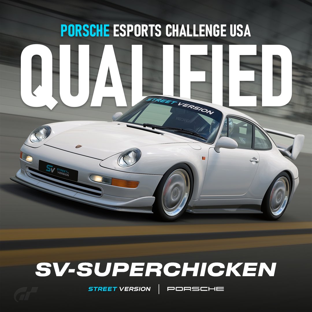 StreetVersion's tweet photo. Congratulations to @SuperChicken_ @SamKindall and @rex_tyranno for all making it to the Porsche Indy Finals! 🏁 https://t.co/KmMk0EB5Hu