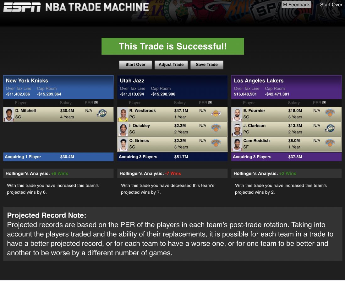 KnicksTrade's tweet photo. In addition - Knicks send 2 (3 if necessary) unprotected picks to Utah and Lakers send their 2 picks to Utah. #Knicks #nyk #knickstrade https://t.co/WBRHwCY8c4