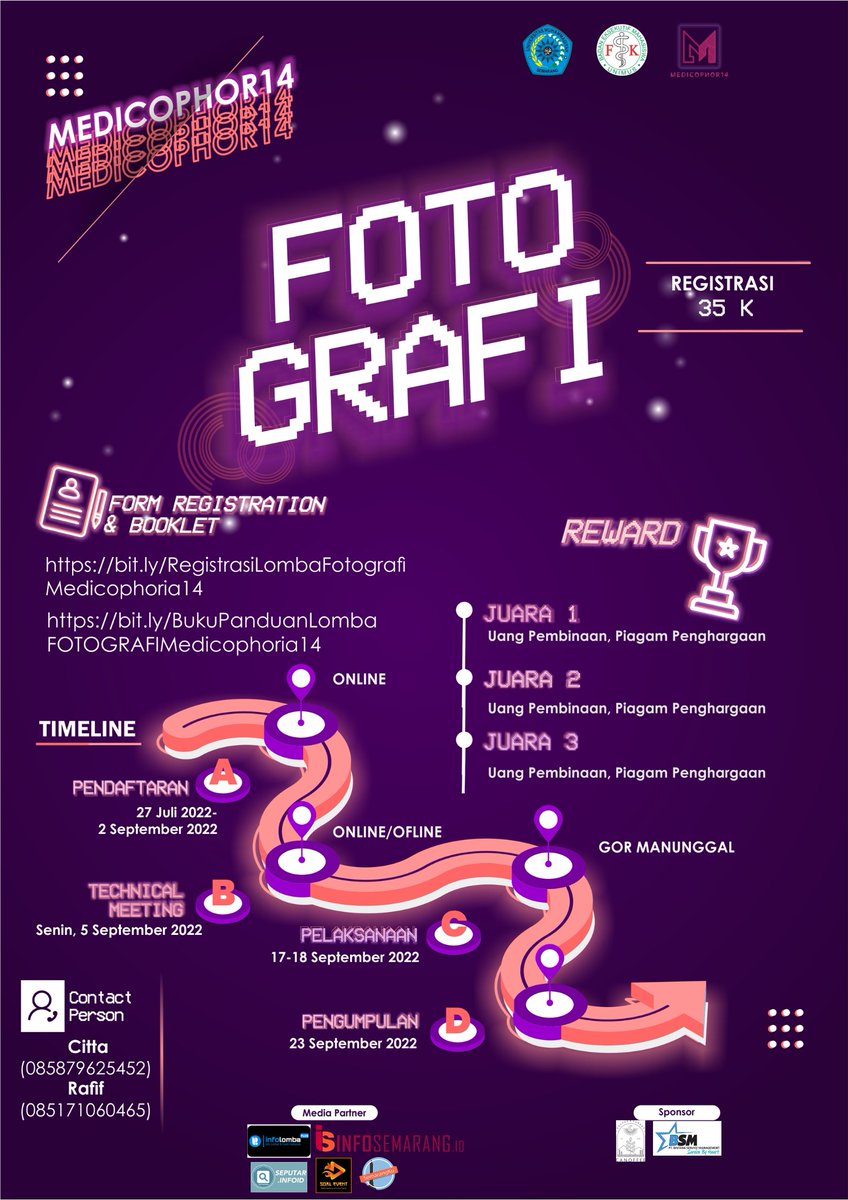infosemarang_id's tweet photo. 𝗠𝗘𝗗𝗜𝗖𝗢𝗣𝗛𝗢𝗥𝗜𝗔 𝟭𝟰 𝗣𝗥𝗢𝗨𝗗𝗟𝗬 𝗣𝗥𝗘𝗦𝗘𝗡𝗧
-𝐓𝐀𝐁𝐋𝐈𝐆𝐇 𝐀𝐊𝐁𝐀𝐑-
📚Tema: 
Light Up Your Life
🎙Pembicara: 
Ust. Drs. H. Wijayanto, MA
🗓Waktu: 
Sabtu, 3 Sept 2022
Pukul 08.30-12.00
🕌 Tempat :
Masjid At-Taqwa UNIMUS
🏷GRATIS UNTUK UMUM
☎️CP: 081278303860 https://t.co/U818J9ZApa