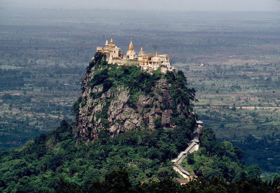 01. POPA TAUNG KALAT MONASTERY , MYANMAR 
Mount Popa is an extinct volcano on the slopes of which can be found the sacred Popa Taungkalat monastery, perched dramatically atop a huge rocky outcrop. 

#travel  #Myanmar