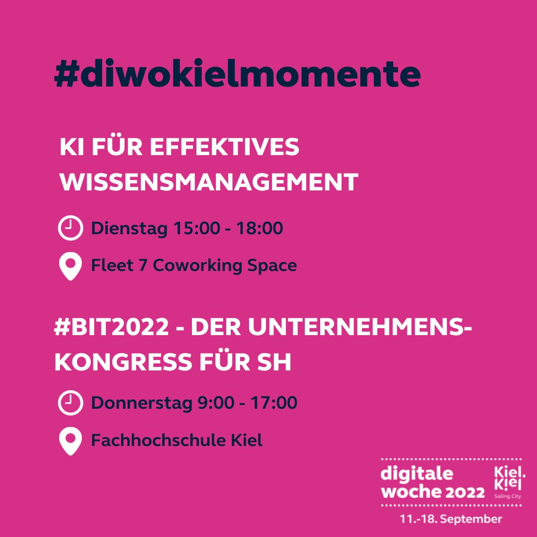 diwokiel's tweet photo. Du bist Unternehmer*in und verantwortlich für zukunftsfähige Lösungen?
Datengetriebene Lösungen:
https://t.co/NyJs13Jo9P
Sichere + intelligente Lieferketten:
https://t.co/9tP4kszWps
KI für effektives Wissensmanagement:
https://t.co/fCmVLWlhlD
#BIT2022:
https://t.co/SUmWHAboLe https://t.co/EmE8sfongO