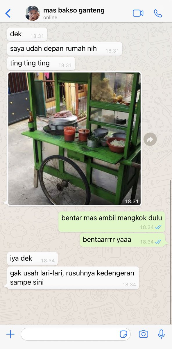 DPRXOLA's tweet photo. nomin fewtweet au

jm as nana (pembeli)
jn as mas juned (tukang bakso)

—bakso mas juned semakin di depan https://t.co/gkEtCEsrIG