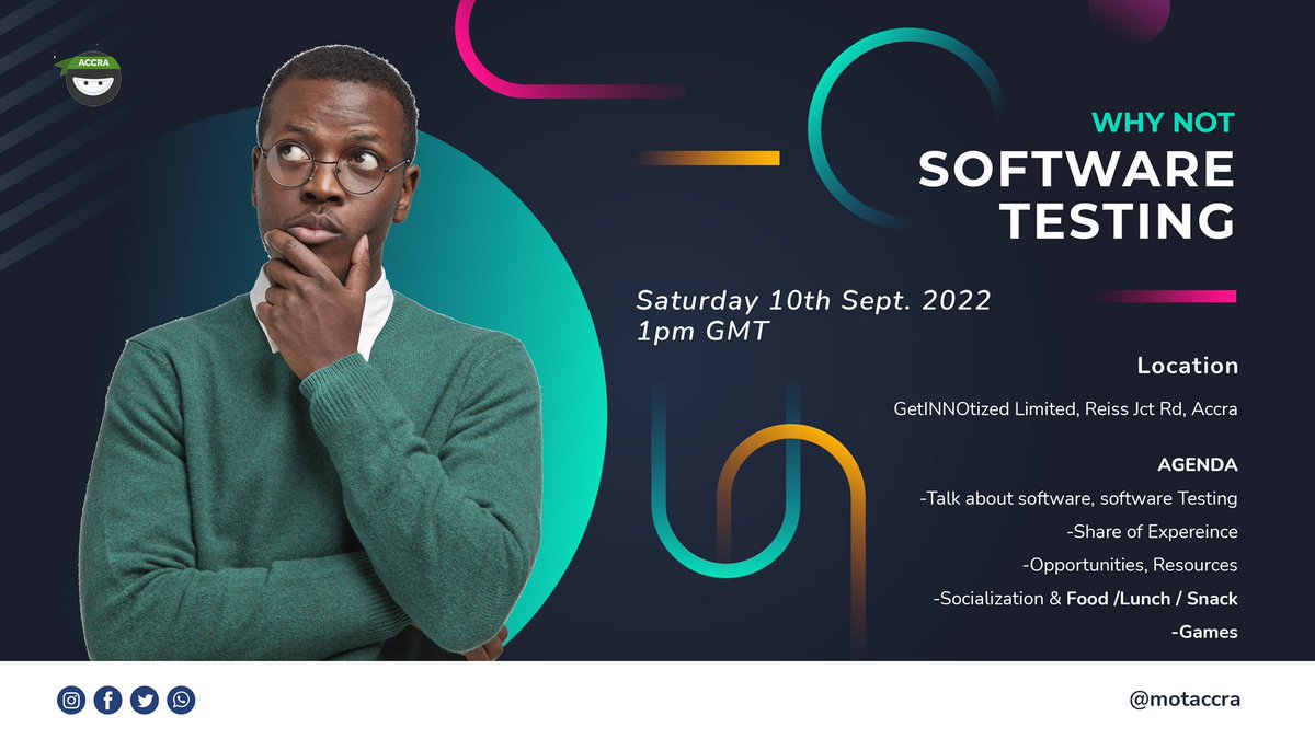 We’re excited to announce our forthcoming meetup.
—
Software testing has been around for decades and plays an integral role in the delivery of high-quality software. Here’s an opportunity to learn and discuss ways to be visibile. 
Details 👇🏾

Register forms.gle/mbMg2PThi7Tyms…