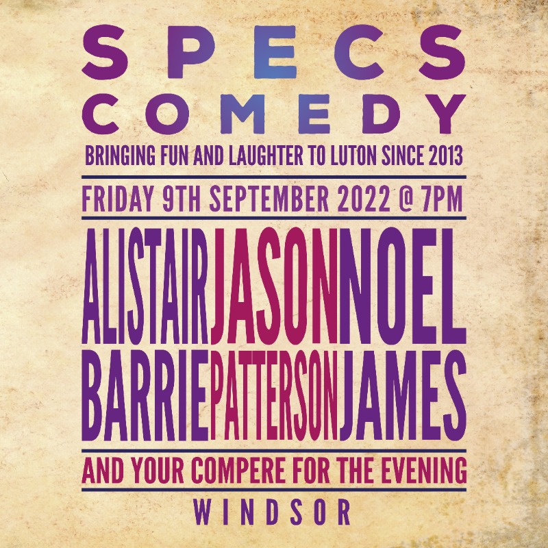 LutonTown's tweet photo. Specs Comedy returns to the Eric Morecambe Lounge on Friday 9th September for another evening of serious comedy! 👇

@SpecsComedy | #COYH