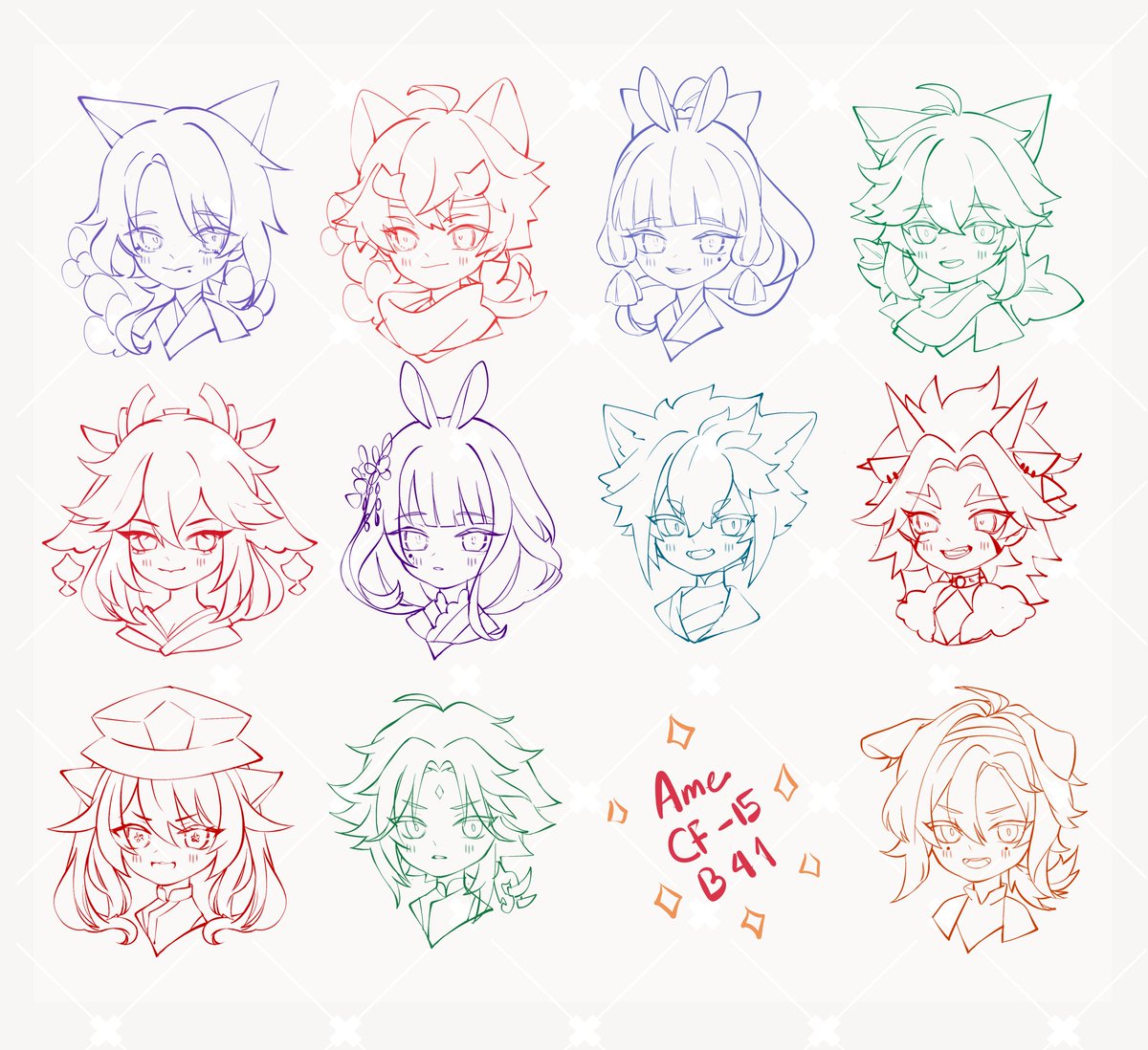 Genshin cheeb Pt 1 for cmfr. Sumeru charas will be o. Pt along with some harburger
#comifuro15 #comifuro #cf15 #GenshinImpact #原神 