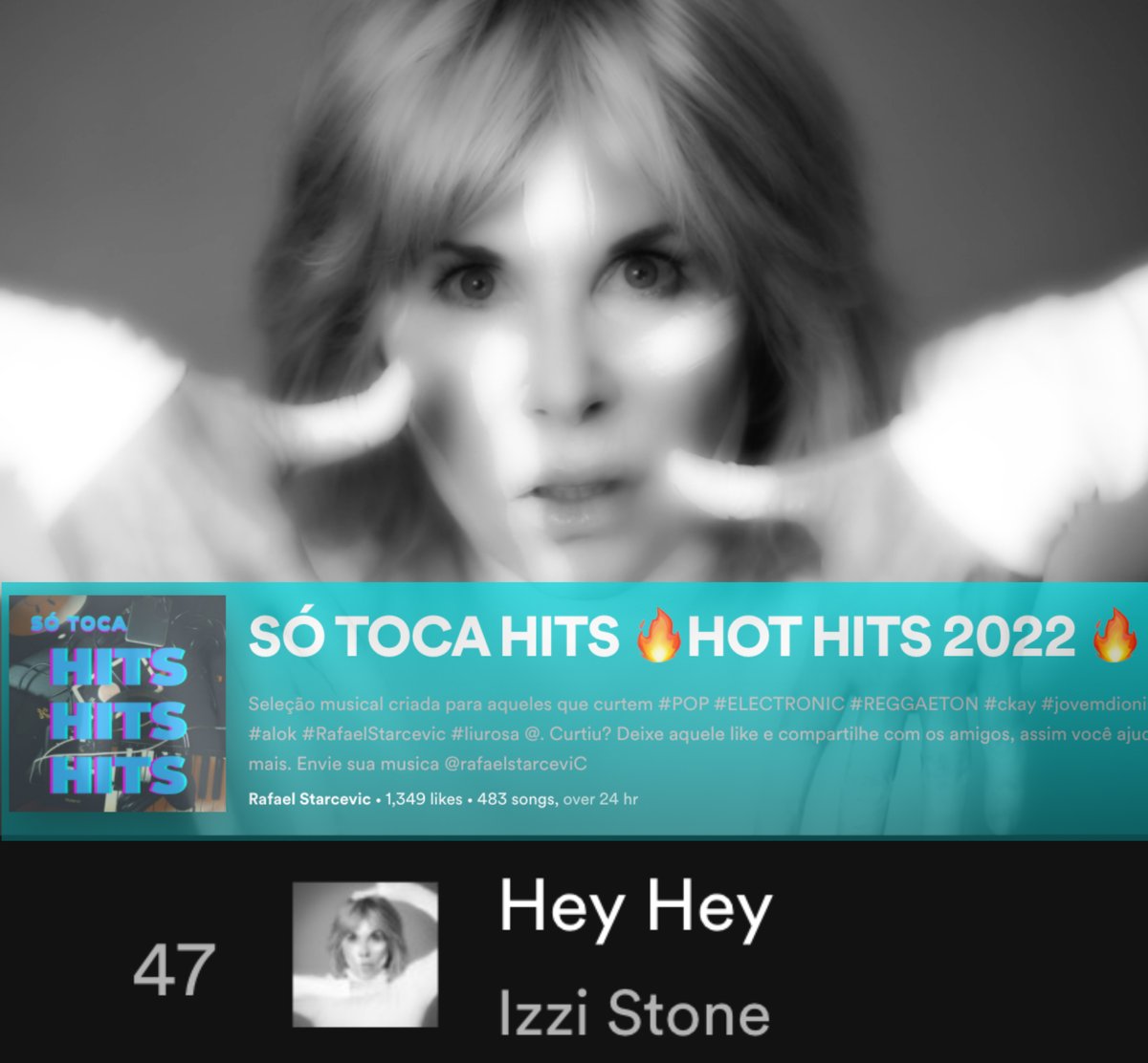 IzziStone2's tweet photo. Izzi Stone is on another playlist in Brazil!!
#izzistone #izzistonemusic #sobeit #singyourstory #raspygirl #heyhey #yourbestflight #jazzyizzi #heyheyizzistone #capturedbyyourthoughts #musician #singersongwriter #originalmusic #naturalmusic #rafealstarcevic #sótocahits https://t.co/9KvSTSi7Mk
