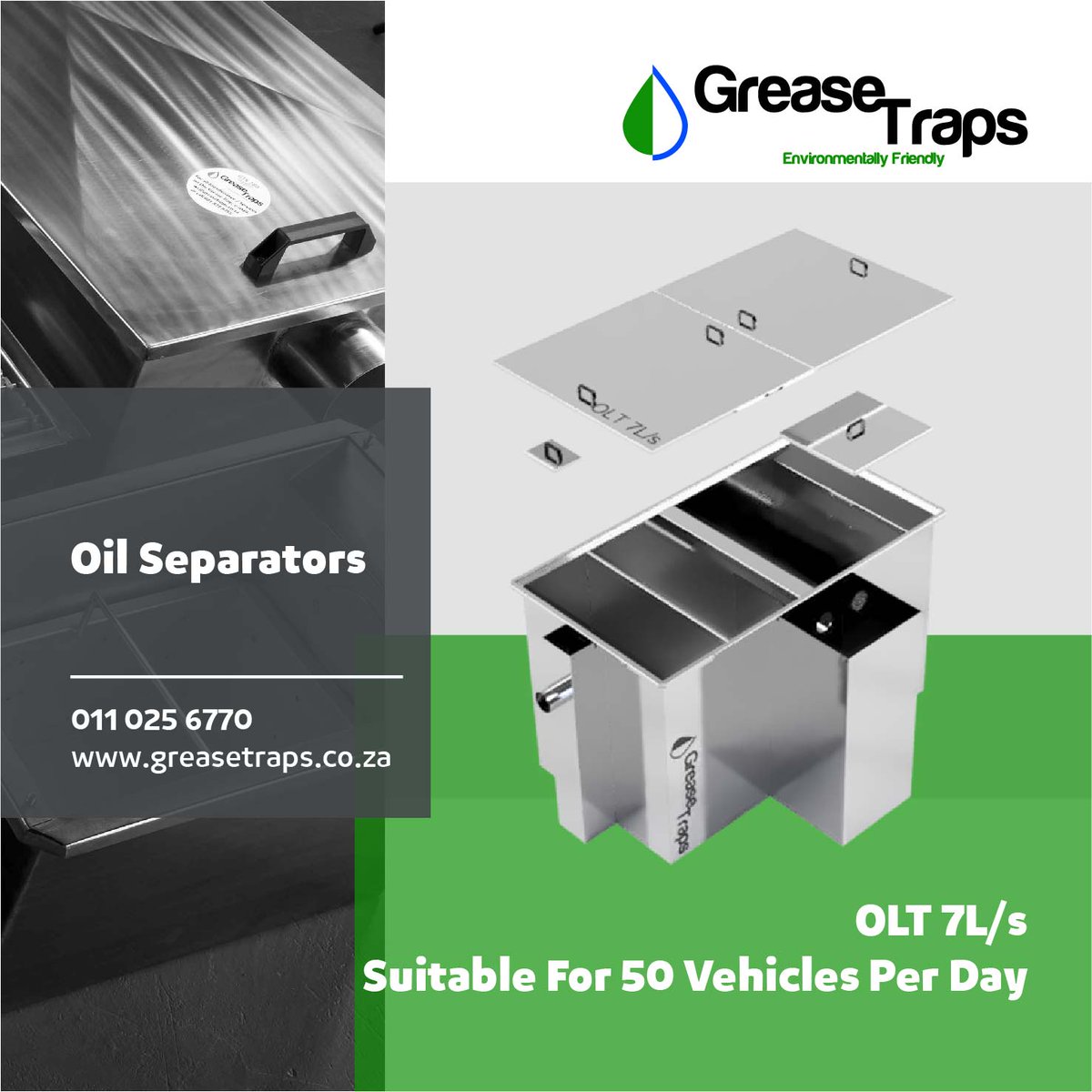 Ideal for large mechanical businesses, Our OLT 7L/s is Suitable for 50 vehicles per day.⁣
⁣
greasetraps.co.za⁣
⁣
More about us:⁣
plumbingafrica.co.za/from-zero-to-g…⁣

#oiltraps #oilseparators #wasteremoval #oilandgrease #greasetrapcleaning #wastecleanup #greasetrapssa⁣