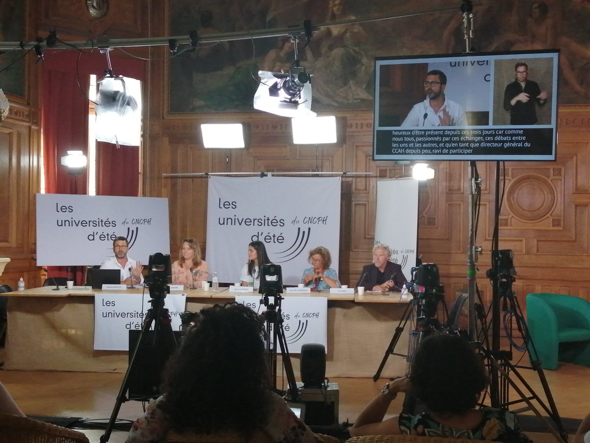 Le #CCAH au cœur de la 3eme édition de l'université d'été du <a href="/CNCPH_fr/">CNCPH</a> avec la participation de <a href="/LMVaujour/">Vaujour Louis-Médéric</a>, président du CCAH et directeur activités sociales <a href="/AG2RLAMONDIALE/">AG2R LA MONDIALE</a>  et de @thomas_bouquet, directeur du #CCAH