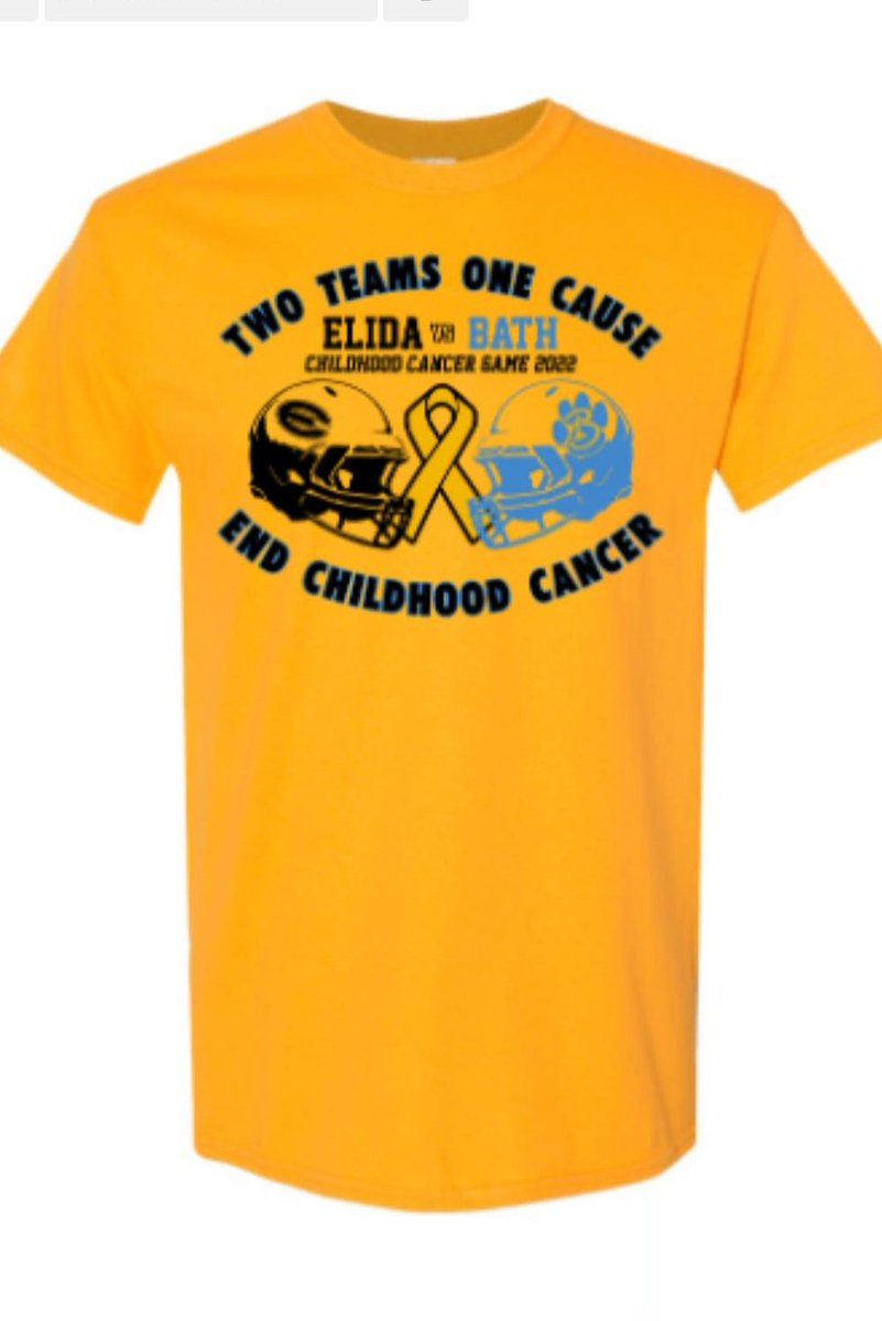 Get your shirt for the annual Elida/Bath End Childhood Cancer game. Two teams united for this cause! Order your shirt by this Friday Sept. 2, the game is Fri., Sept. 9 at home.  l.facebook.com/l.php?u=http%3…