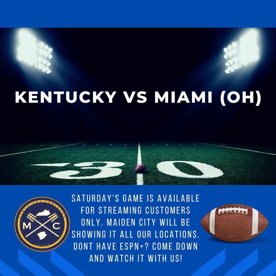 maidencitybrew's tweet photo. That right... Only subscribers to ESPN+ will be able to watch Saturdays game from home. Who wants to do that anyway? Come down for a cold pint and watch the game with all of your best bar friends. #mcbrewingco #cynthianaky #parisky #BBN #cayts #catsby90 https://t.co/eND7iG3V3j