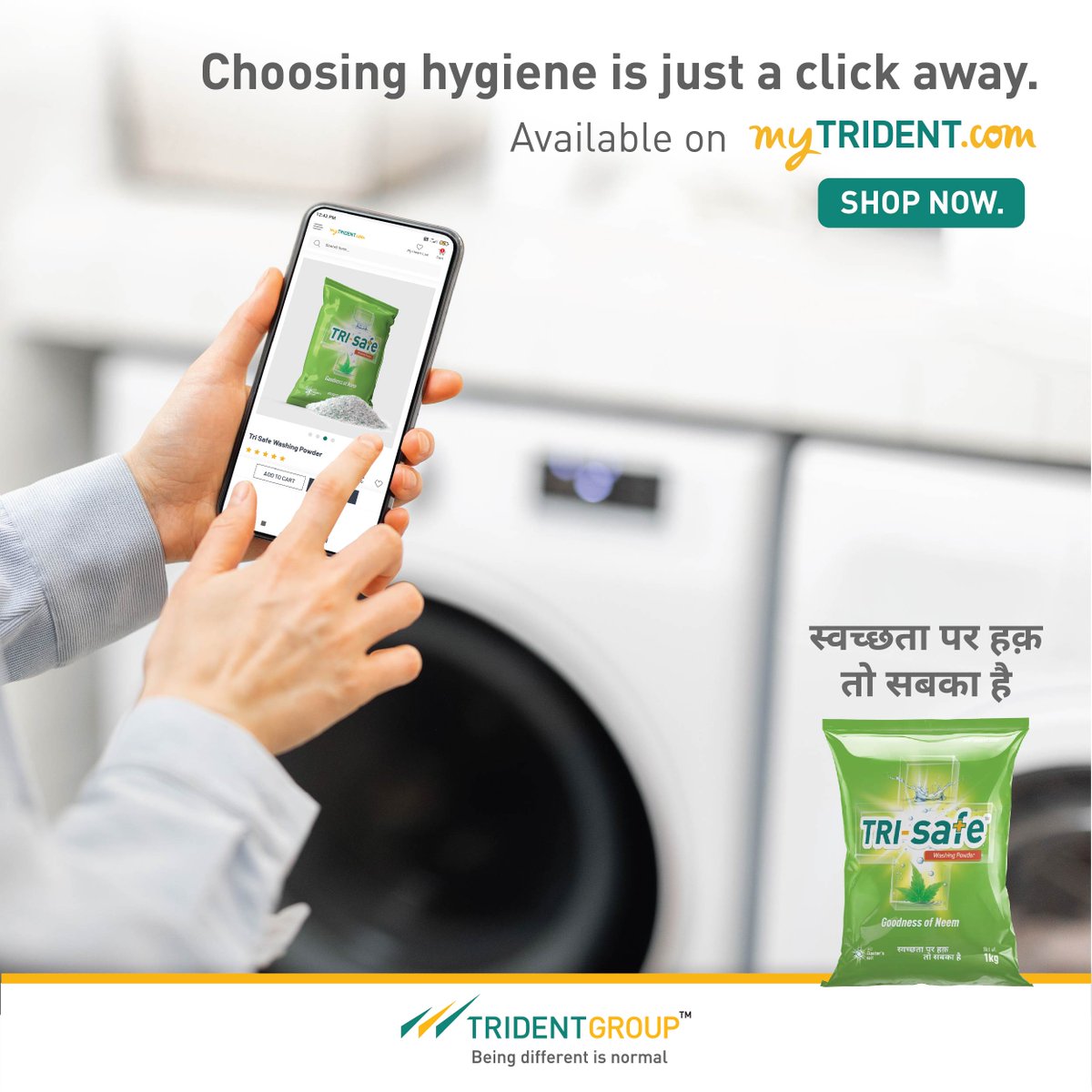 TridentGroupGLB's tweet photo. Made using the extract of neem, Tri-Safe will not protect only your clothes but also you and your loved ones. ​Claim your right to hygiene now.
Available on https://t.co/qgp2GslFAh.

#Trisafe #detergent https://t.co/xiGF8BzFgc
