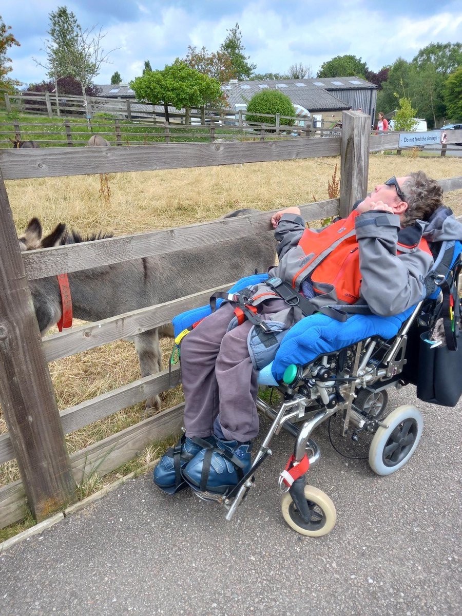 _rainbowliving's tweet photo. Simon enjoyed a supported day out at the wonderful Donkey Sanctuary 😊 #ExeterRainbowHouse #IndependentSupportedLiving https://t.co/0SZjyRgZTg