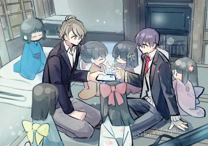 かがみもちと座敷童 #ろふあーと 