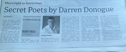 TurasPress's tweet photo. "Within this collection, there are poems of powerful imagery, emotional, poignant and memorable...@DarrenDonohue1 is secret no longer." Super review of #SecretPoets from @liammunster Murphy in @munsterexpress, sincere thanks! @poetryireland @Skylight47Poems @seanehewitt https://t.co/VIEA8cYmDw