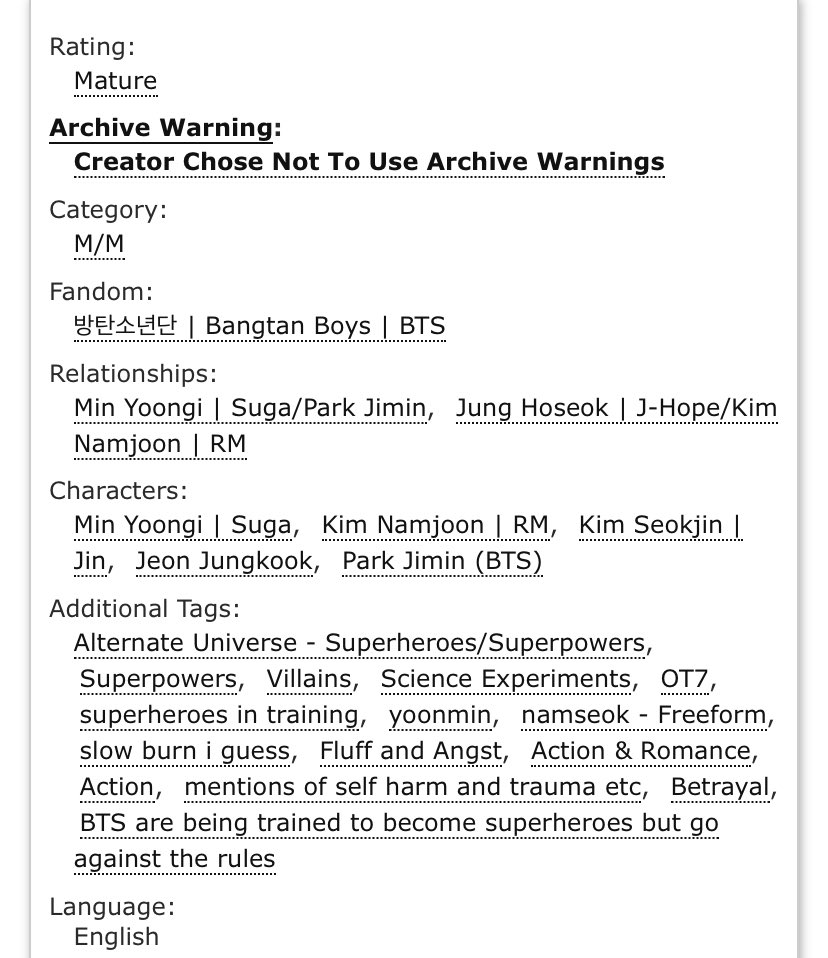 matchazwrites's tweet photo. The Seven Mutants | BTS OT7 AU

Seven teenagers with extraordinary abilities. It’s their time to save the world, or maybe themselves.

Available on ao3 and wattpad.

🔗; https://t.co/j3F5hwHVb9
🔗; https://t.co/v2rY2inBrq https://t.co/YI8a4aSRzS