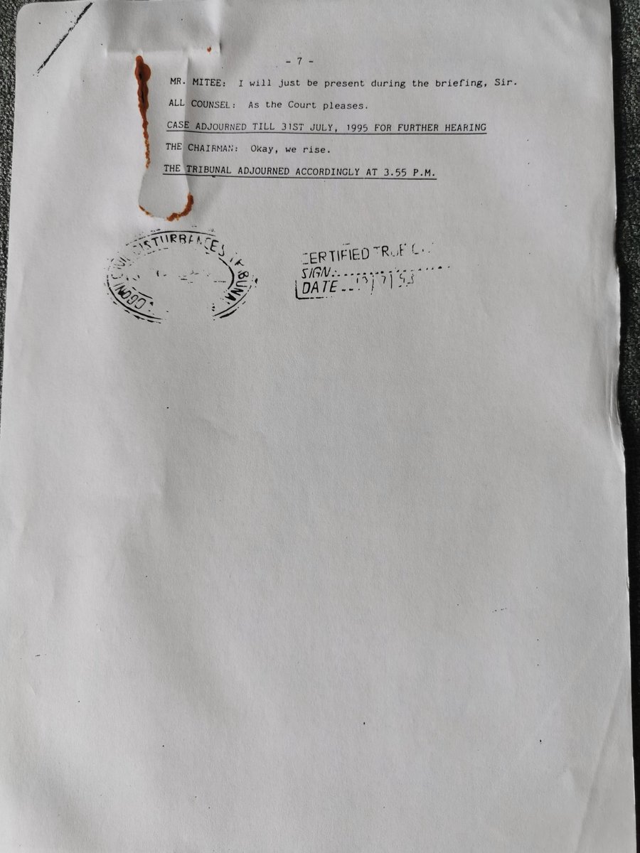 I knew I had them; I finally found them today: the transcript of the Ibrahim Auta-led Civil Disturbances Tribunal that killed Ken Saro-Wiwa & the #Ogoni9. That is the record that they refused to transmit to Abacha & his AFRC in order to hasten the execution from 1995. I found it!