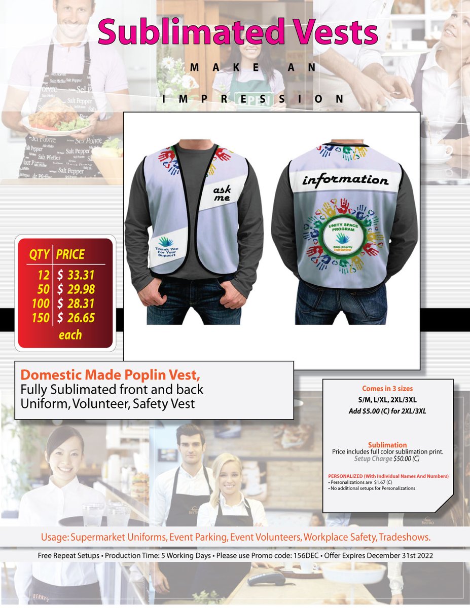 Sublimated Vests - Make an Impression
#sublimatedvests  #events
