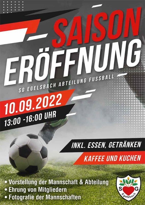 Herzliche Einladung
zur SGE-Fußball Saison-Eröffnung …