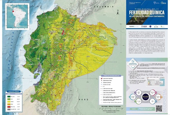 The new 'Digital Map of Chemical Fertility of the Soils of Continental Ecuador' was launched on August 26 at the headquarters of the Ministry of Agriculture and Livestock (MAG) of #Ecuador. ➡️bit.ly/3wIBhXn 🗺️bit.ly/3B2QFjT 📸@F_EcoCiencia, @IniciativAndina