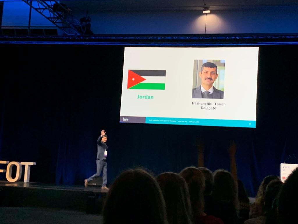 HashemSalman2's tweet photo. Representing Jordan at the WFOT Council meeting. I am very proud 🇯🇴 #WFOT2022 https://t.co/dQjuvNiSLk