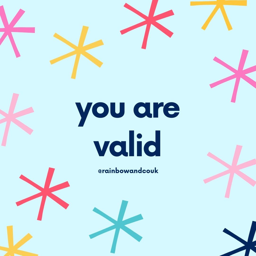 RainbowandCoUK's tweet photo. You are enough exactly as you are. Trans enough. Queer enough. Bi enough. Non Binary enough. Enough. ♥️
🌈 https://t.co/PePPHChEvw 🌈
#lgbtqiaplus #transenough #queerpride https://t.co/0oOsntvxek